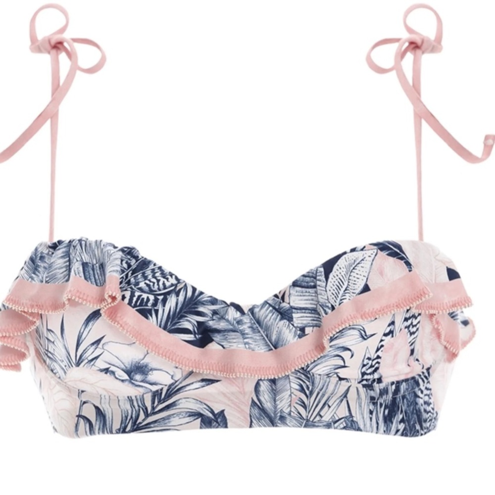 Agua by Agua Bendita Pink and Blue Bikini Top